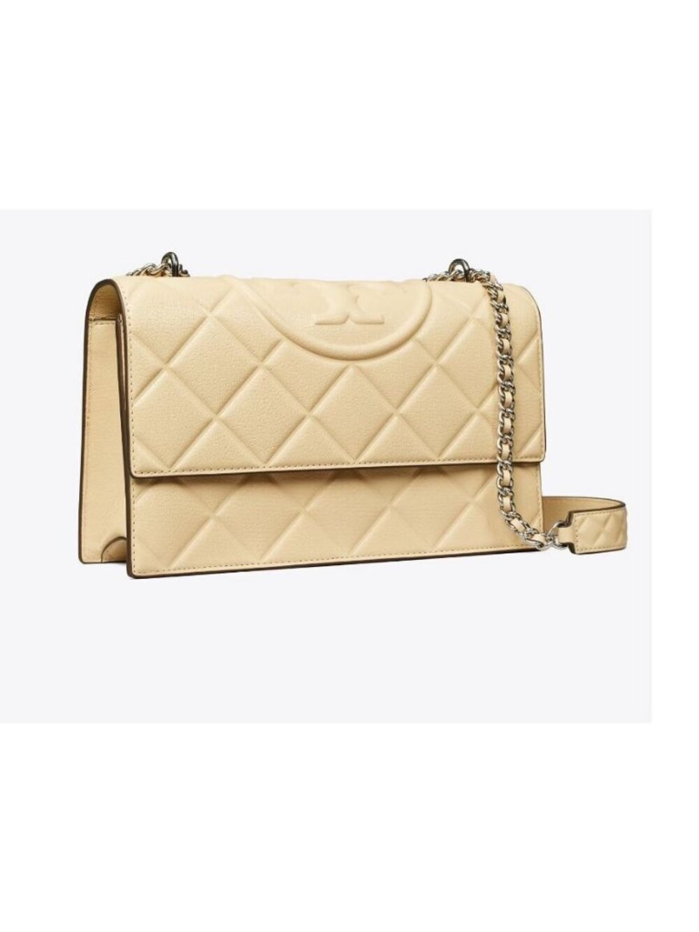TORY BURCH Fleming quilted leather convertible shoulder crossbody bag -Vanilla